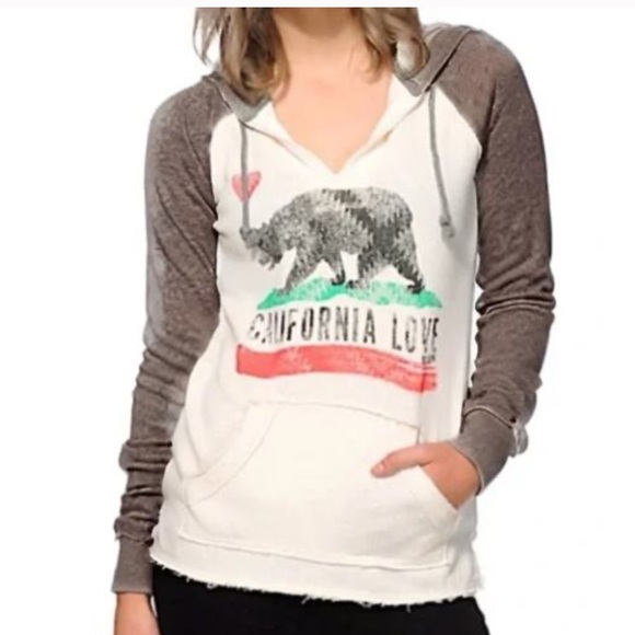 Billabong California Love Raglan Hooded Pullover Sweater-size M - Picture 8 of 8